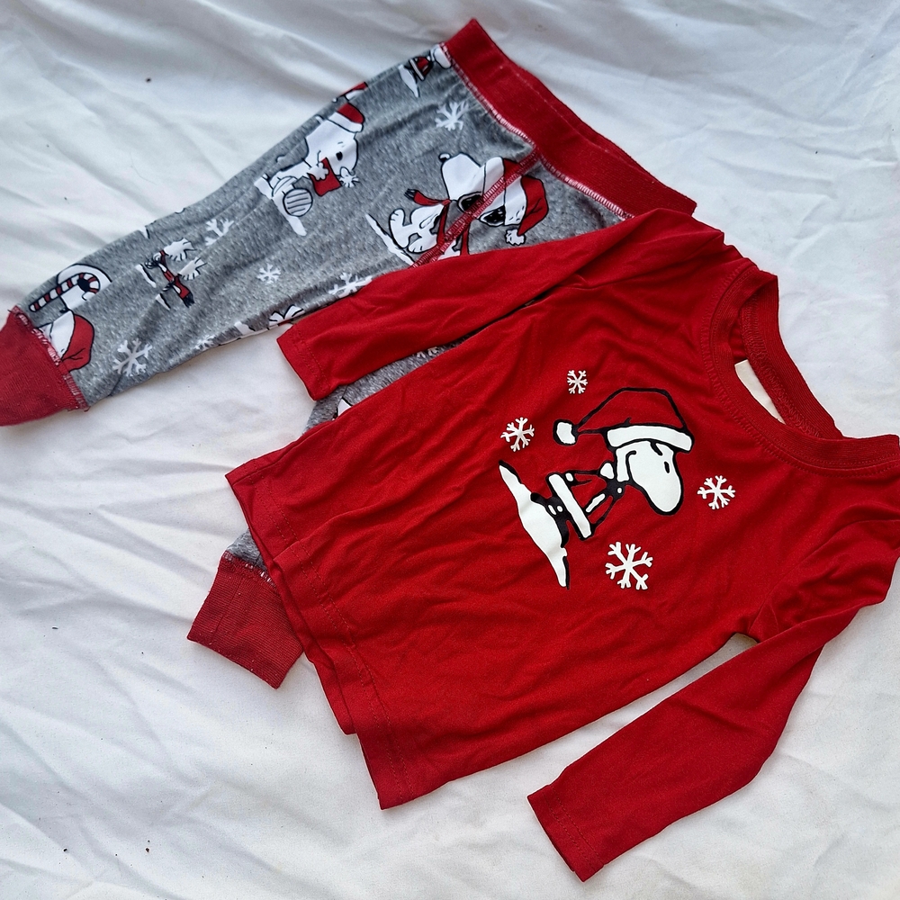 Munki Munki Red and Gray Pajama Sets Festive Winter Design